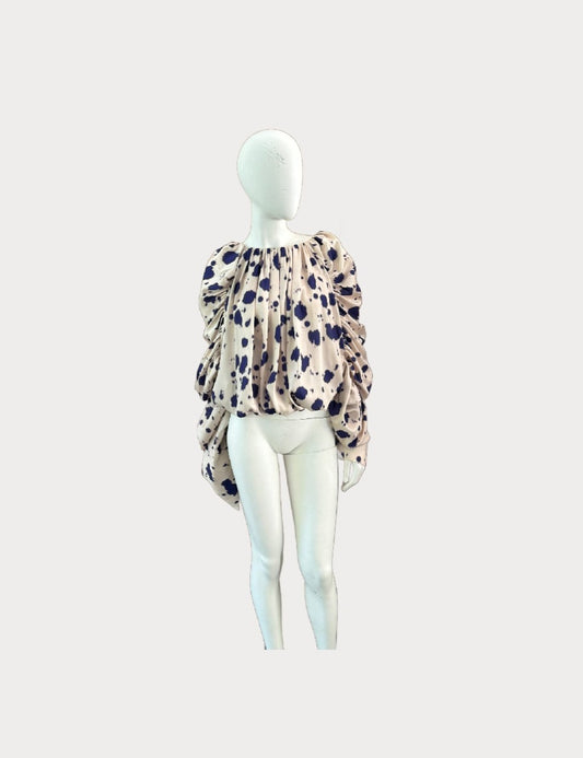 Dries Van Noten - Printed Big Sleeve Blouse (Size 34)