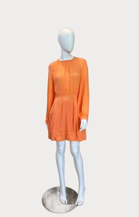 Stella McCartney - Amanda Long-Sleeve Silk Mini Dress - Orange