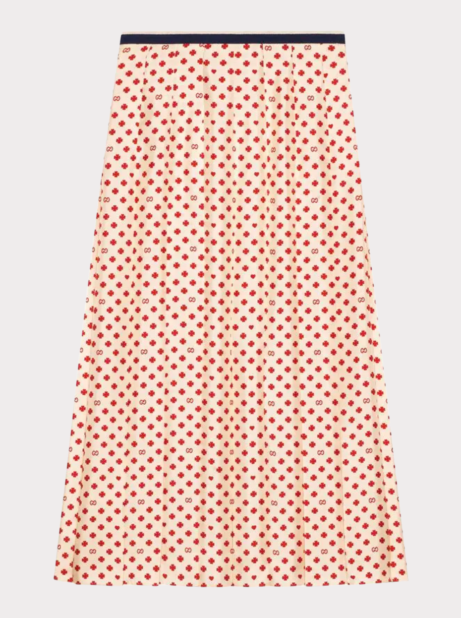 Gucci - Skirt With Four-Leaf Clovers, Gg And Hearts - NEW W/ TAGS