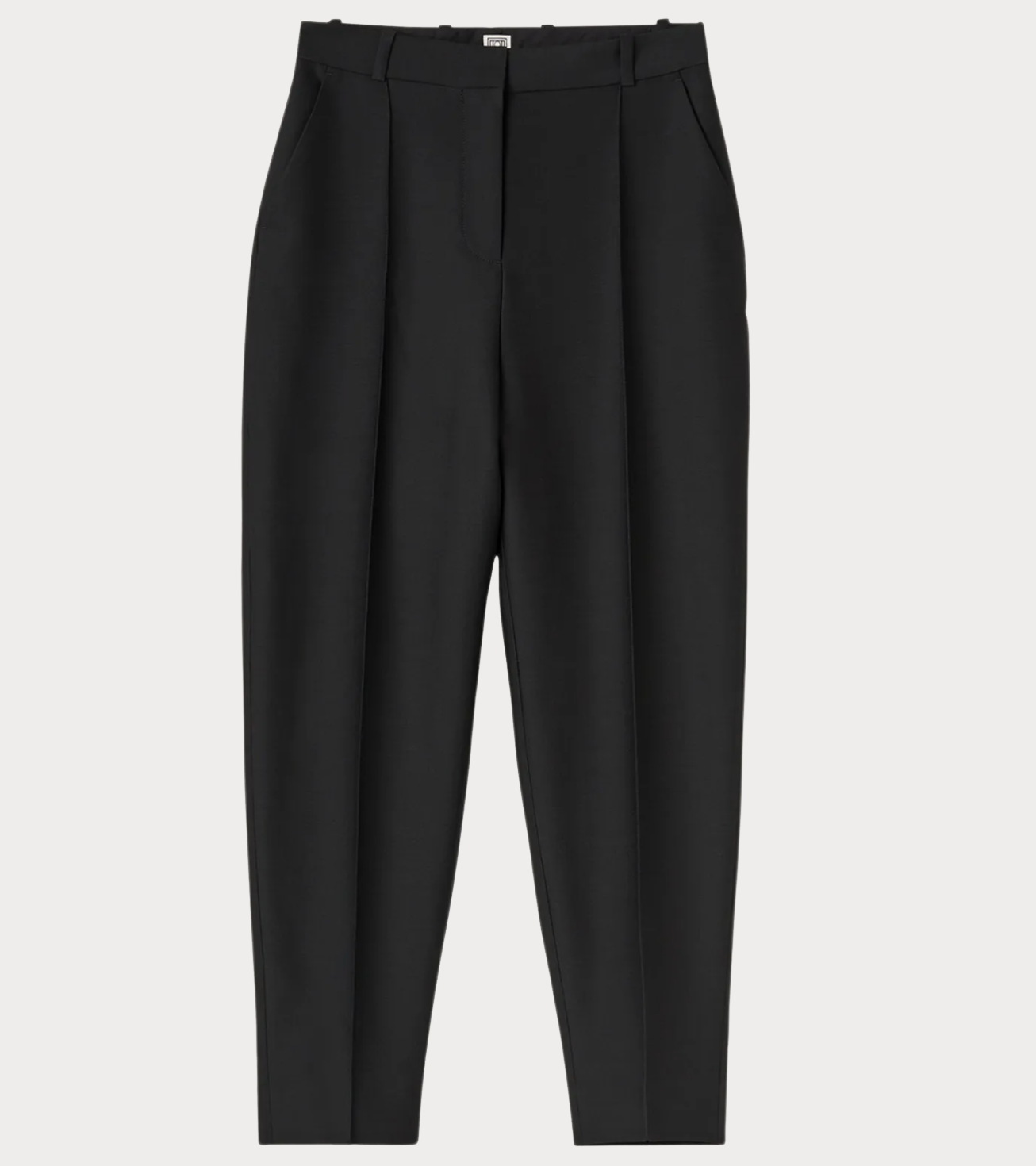 Toteme - Black Sewn Pleated Tapered Trousers - NEW W/ TAGS