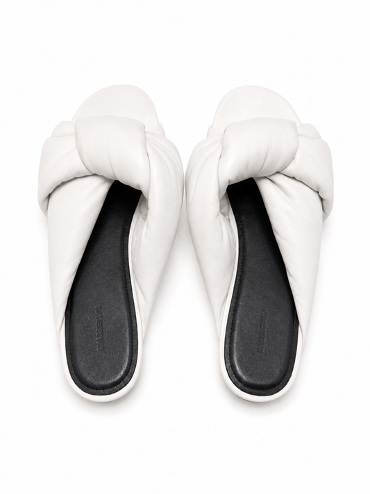 White Balenciaga Slides
