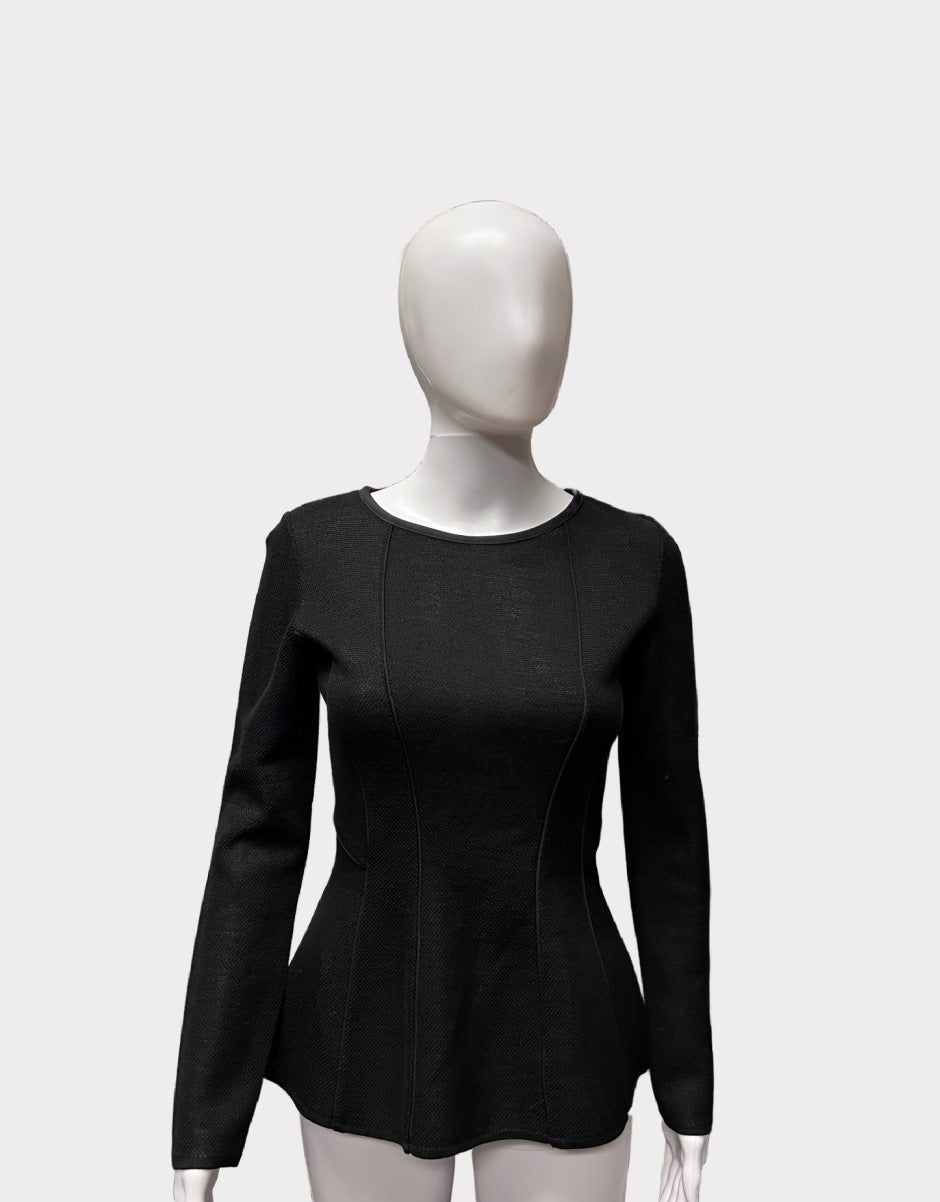 Alberta Ferretti - Black Wool Long Sleeve with Flare
