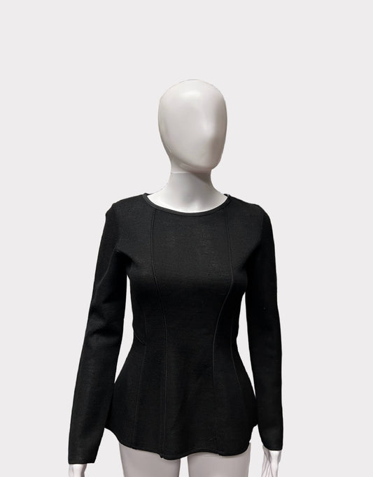 Alberta Ferretti - Black Wool Long Sleeve with Flare