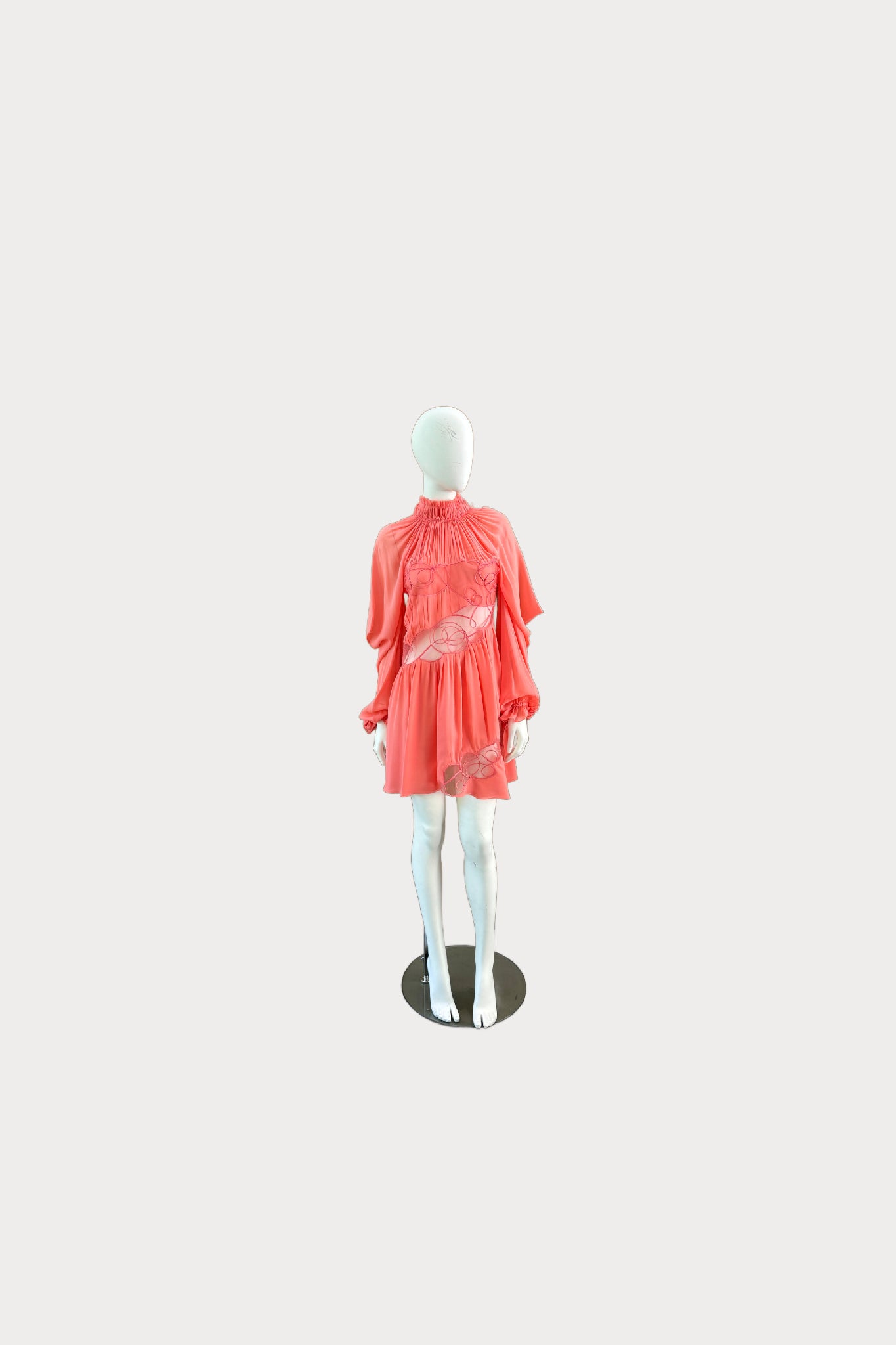 Tom Ford - Coral Chiffon-Sleeve Dress (Size 38)