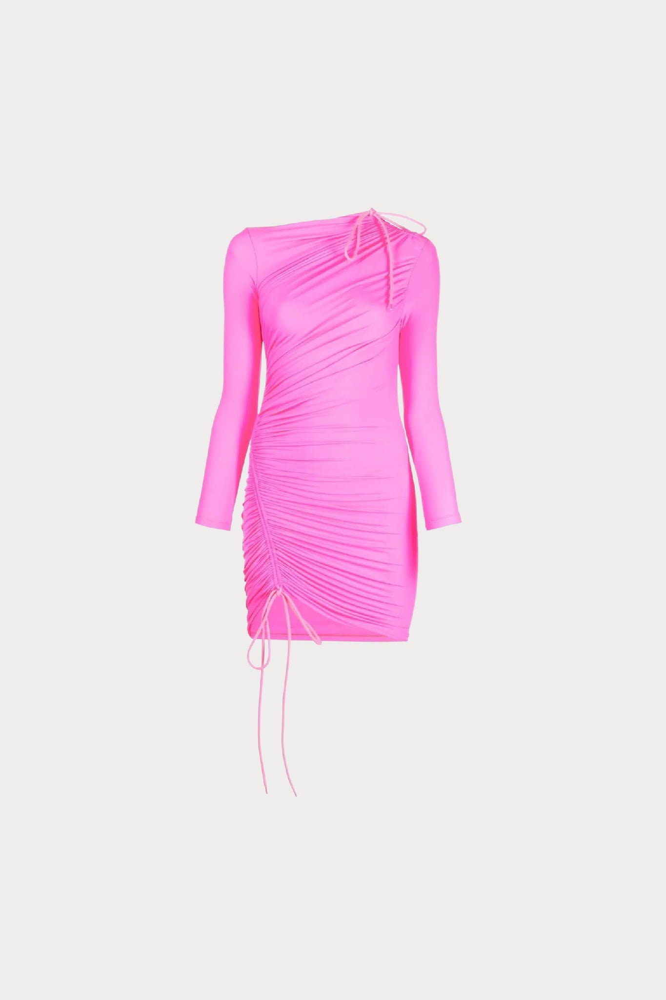 Balenciaga - Ruched Asymmetrical Mini Dress, Pink