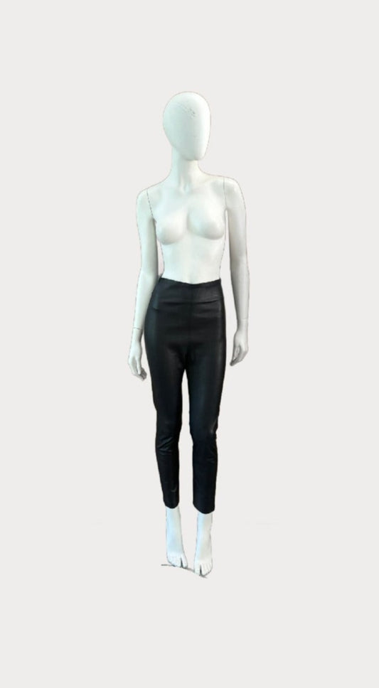 ThePerfext - Black Leather Stretch Pants (Size XS)