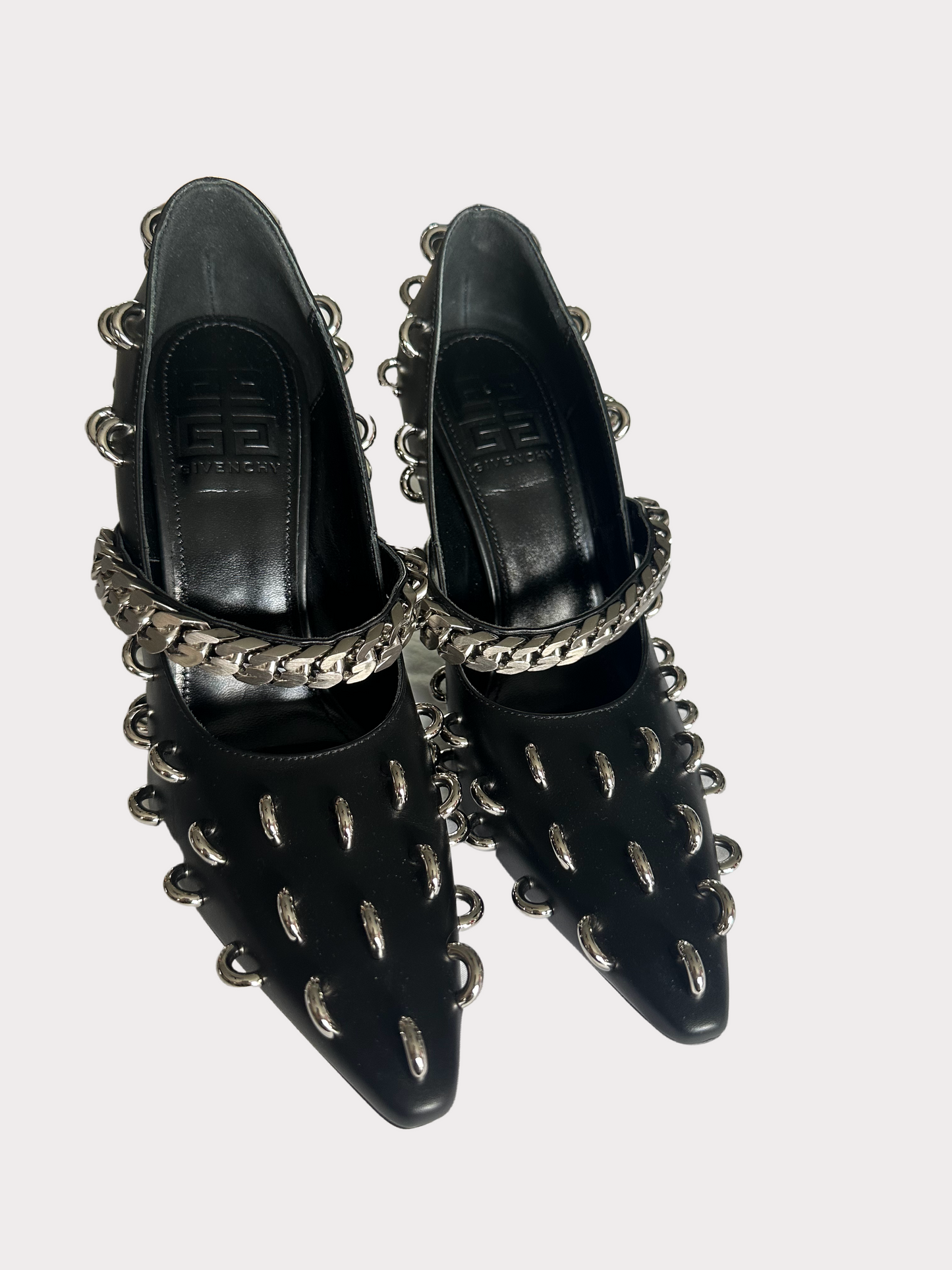 Givenchy - Black Studded + Chain Pointed Toe Heel - Never Worn