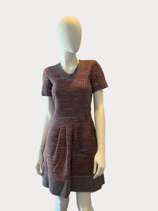 Chanel Multi-Colored Tweed Short Sleeve Dress