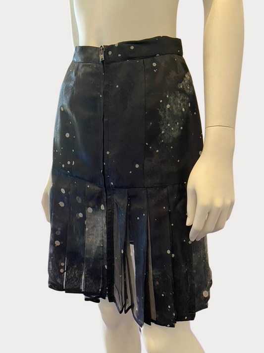 Fendi Pleated Mini Silk Skirt